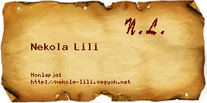 Nekola Lili névjegykártya